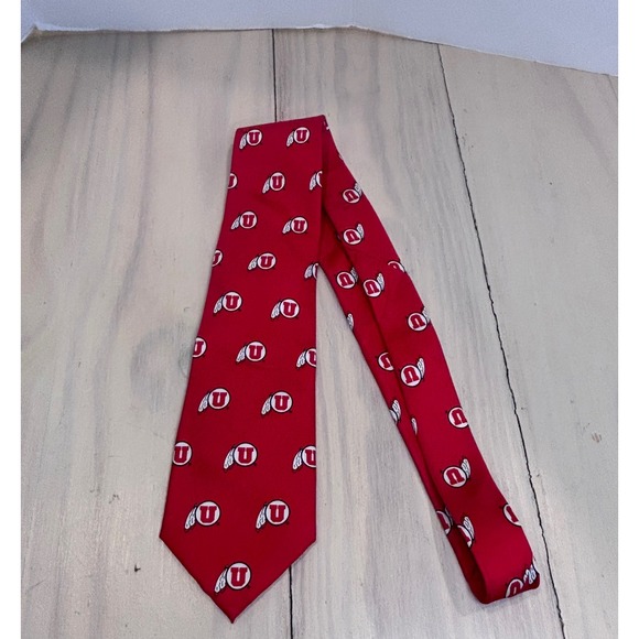 Eagles Wings Other - Eagles Wings Mens University of Utah Utes Silk Necktie Red NCAA Collegiate Tie